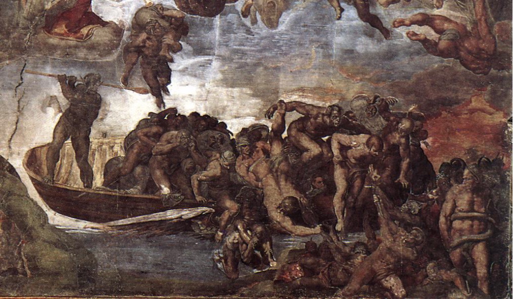 michelangelo- Last Judgment (detail)-1537-41-Fresco-Cappella Sistina, Vatican