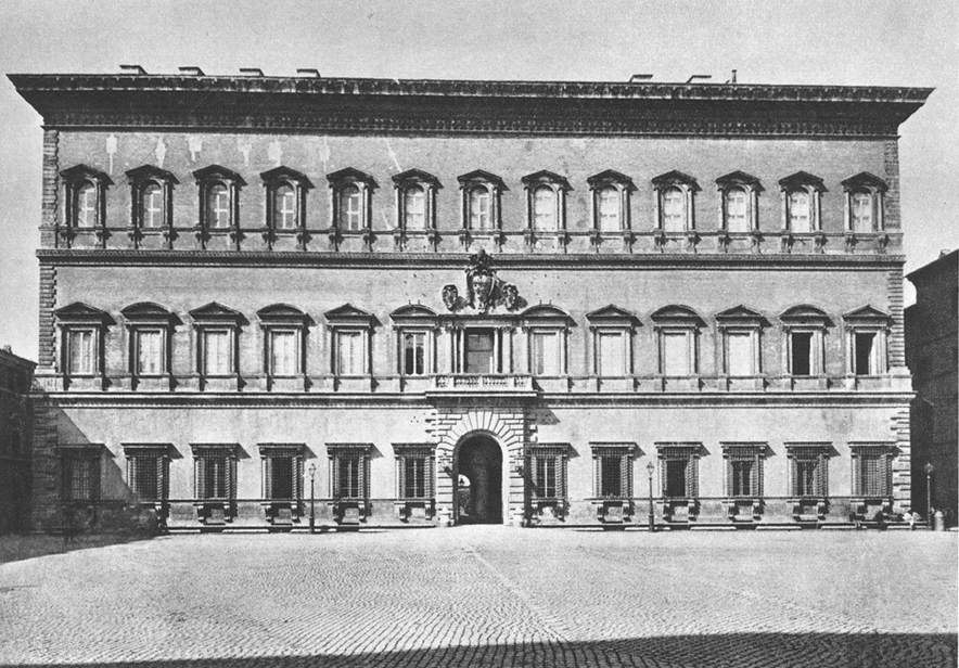 michelangelo- Façade of the Farnese Palace-1548 Palazzo Farnese, Rome