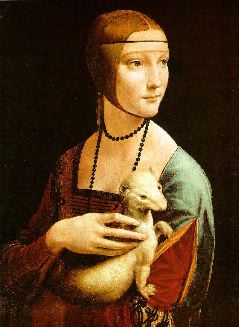 da vinci- Lady with an Ermine-1483-1490-Oil on wood, 53.4 x 39.3 cm-Czartoryski Museum, Cracow