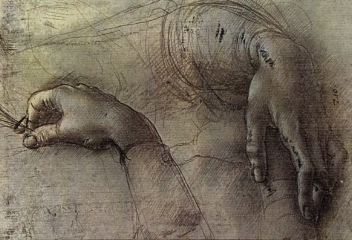 da vinci- Study of a Woman's Hands-Drawing-Royal Collection, Windsor