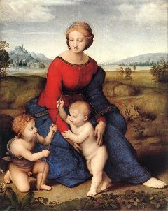 Raphael- Madonna of Belvedere (Madonna del Prato)-1506-Oil on wood, 113 x 88 cm-Kunsthistorisches Museum, Vienna
