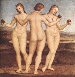 Raphael- The Three Graces-1504-05-Oil on panel, 17 x 17 cm-Musee Conde, Chantilly