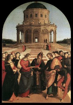 Raphael- Spozalizio (The Engagement of Virgin Mary)-1504-Oil on wood, 170 x 117 cm-Pinacoteca di Brera, Milan
