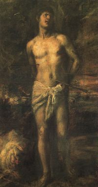 Titian- Saint Sebastian-1570-Oil on canvas, 210 x 115 cm-The Hermitage, St. Petersburg