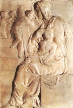 michelangelo- Madonna of the Stairs-1490-92-Marble, 55,5 x 40 cm-Casa Buonarroti, Florence-