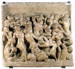 michelangelo- Battle-c. 1492-Marble, 84,5 x 90,5 cm-Casa Buonarroti, Florence