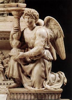 michelangelo- Angel with Candlestick-1494-95-Marble, height- 51,5 cm-San Domenico, Bologna