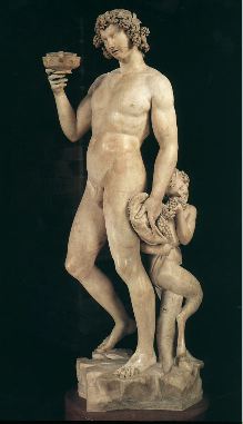 michelangelo- Bacchus 1497-Marble, height- 203 cm-Museo Nazionale del Bargello, Florence
