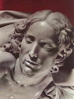michelangelo- Pieta - face of Christ(detail)-1499-Marble-Basilica di San Pietro, Vatican