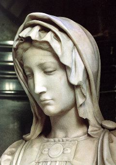 michelangelo- Madonna and Child (detail)-1501-05-Marble-Notre Dame, Bruges