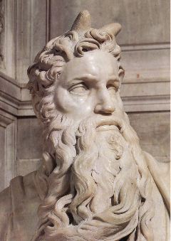 michelangelo- Moses (detail)-1515-Marble-S. Pietro in Vincoli, Rome