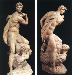 michelangelo- Victory-1532-34-Marble, height- 261 cm-Palazzo Vecchio, Florence