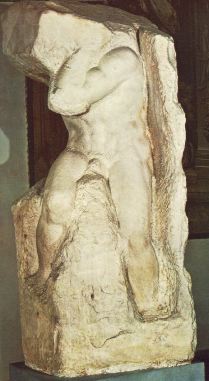 michelangelo- Slave (Atlas)-1519-36-Marble, height 208 cm-Galleria dell'Accademia, Florenc