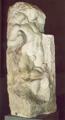 michelangelo- Slave (awakening)-1519-36-Marble, height 267 cm-Galleria dell'Accademia, Florence
