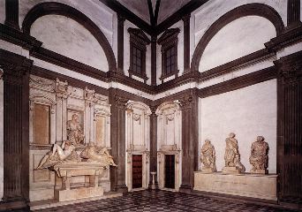 michelangelo- View of the Medici Chapel-1526-33-Marble-Sagrestia Nuova, San Lorenzo, Florence