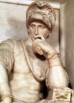 michelangelo- Tomb of Lorenzo de' Medici (detail)-1524-31-Marble-Sagrestia Nuova, San Lorenzo, Florence