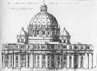 michelangelo- Project for St Peter in Rome-1547 Engraving
