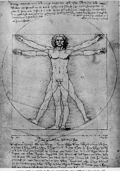 da vinci- Vitruvian Man, Study of proportions, from Vitruvius's De Architectura-1492 Pen and ink, 34.3 x 24.5 cm-Gallerie dell'Accademia, Venice