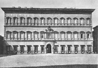 michelangelo- Facade of the Farnese Palace-1548 Palazzo Farnese, Rome