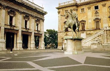 Michelangelo Buonarroti, d1564 -Builder- DuPerac- Campidoglio  Rome, Italy 1540-1644-The statue of Marcus Aurelius