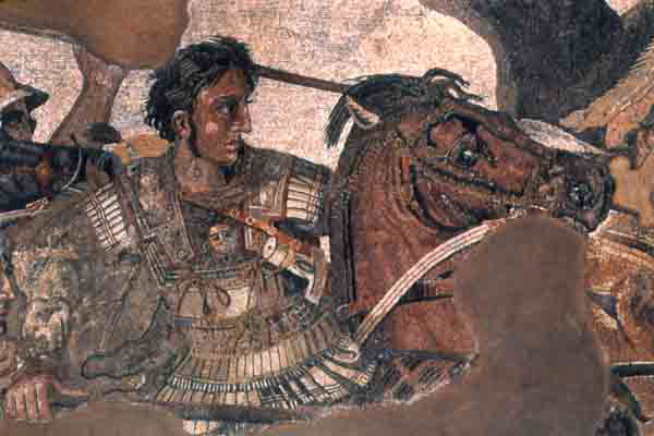 Alexander the Great Confronts Darius III at the Battle of Issos, Roman mosaic copy after a Greek painting of 310 BC