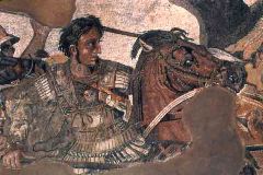 Alexander the Great Confronts Darius III at the Battle of Issos, Roman mosaic copy after a Greek painting of 310 BC