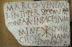 Christian Inscription with "Chi-Rho", initials of "Christos Rex"