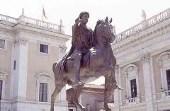 Marcus Aurellius, in the Plazza del Campidoglio. Bronze, 161-80 CE
