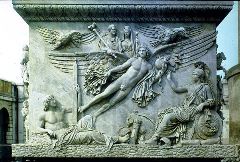 Apotheosis of Emperor Antoninus (c161 AD) and his wife, Faustina, from the base of the column of Antoninus Pius (now lost). Vatican, Cortile della Pigna