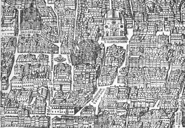 The Pantheon and its environment in the map of Giovanni Maggi from 1625. 