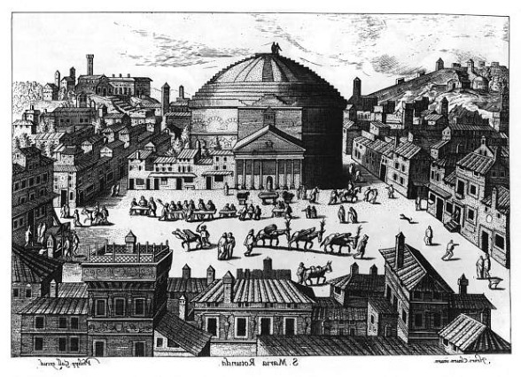 Pantheon, Rome. 125-28 AD; Drawing by Philip Galle; 16th century.