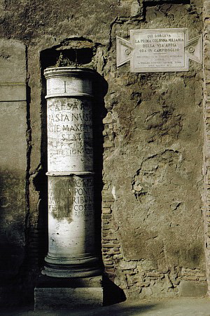 Mile marker on Appian Way
