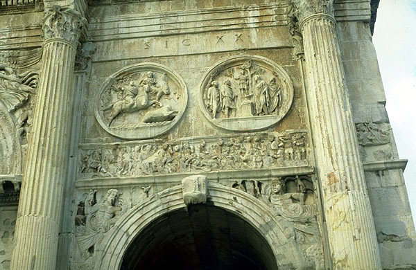 Arch of Constantine, Rome, 312-15 AD; Roundels taken from Hadrian monument