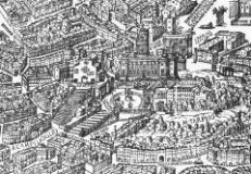 Campidoglio to the Forum; map of Giovanni Maggi from 1625. 
