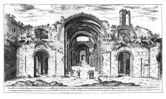 Baths of Diocletian. Drawing by Etienne Du Pérac from the mid 16th century. 