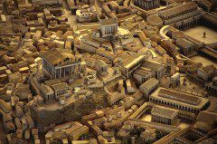 Model of the imperial Rome. Capitolium from the south.