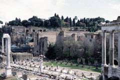 Roman forum, at right: Remnants of the temple of Mars; 50 BC-100AD
