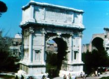 Arch of Titus, Rome. Concrete and white marble, 81 AD