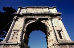 Arch of Titus, Rome. Concrete and white marble, 81 AD