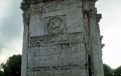 Arch of Constantine, Rome, 312-15 AD; Roundels taken from Hadrian monument, with Constantinian relief of Battle of Milvian Bridge below