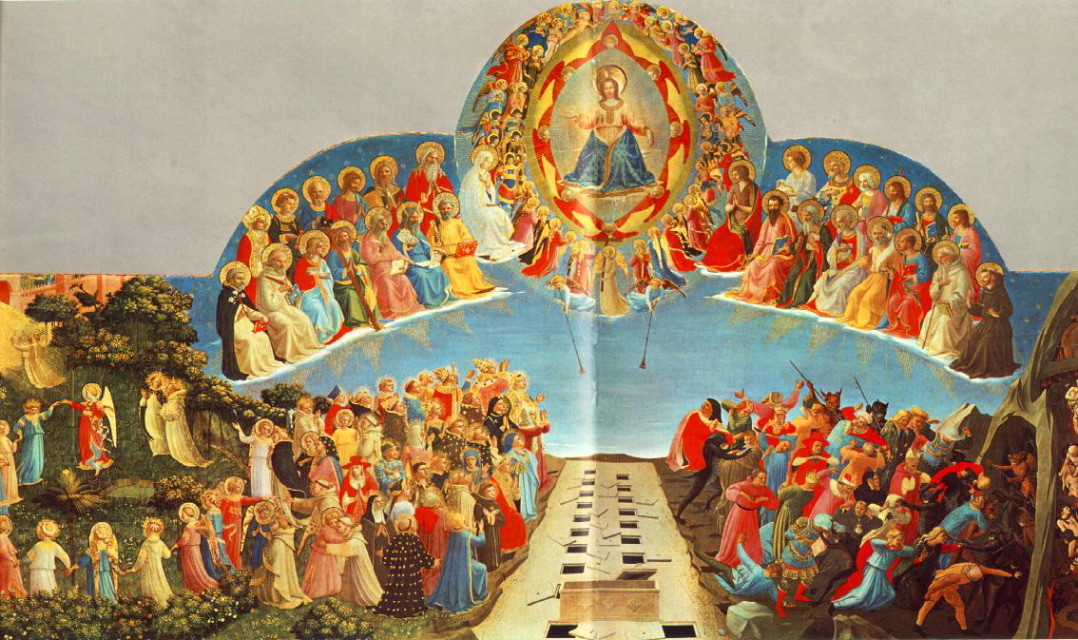 fra angelica-Last Judgement -1432-35-Tempera on wood, 105 x 210 cm (ffull painting)-Museo di San Marco, Florence