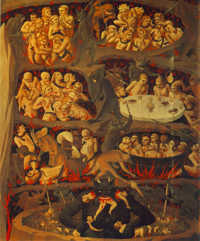 Fra angelica- Last Judgement (detail- Hell)-1432-35-Tempera on wood, 105 x 210 cm (full painting)-Museo di San Marco, Florence