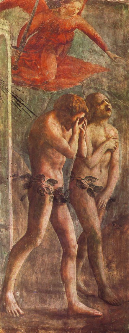MASACCIO-The Expulsion from the Garden of Eden-1426-27-Fresco, 208 x 88 cm-Cappella Brancacci, Santa Maria del Carmine, Florence OLD