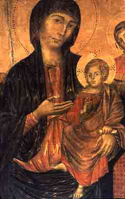 Cimabue-Virgin and Child Enthroned, detail