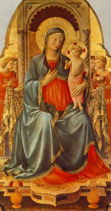 fra angelica-Madonna with the Child and Angels-1435-36-Tempera on wood, 137 x 68 cm-Museo Diocesano, Cortona
