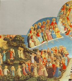 fra angelica-Last Judgement (left view)-1432-35-Tempera on wood, 105 x 210 cm (full painting)-Museo di San Marco, Florence
