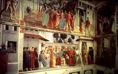 Masaccio. Frescoes in the Brancacci Chapel, Church of Santa Maria del Carmine, Florence. 1427