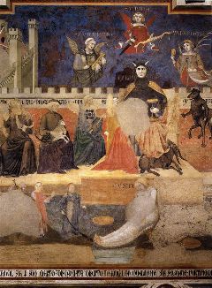LORENZETTI-Allegory of Bad Government (detail)-1338-40-Fresco-Palazzo Pubblico, Siena