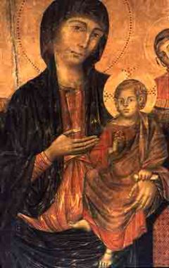 Cimabue-Virgin and Child Enthroned, detail