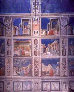 Giotto di Bondone. Frescoes on north wall of Arena Chapel